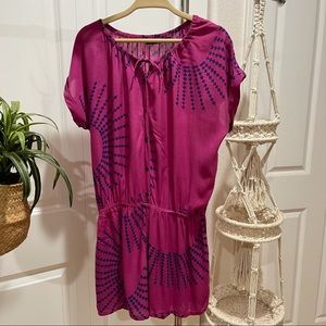 Girls Manaola Magenta & Blue print Design Romper